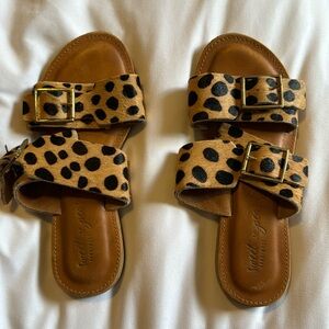Animal print buckle sandals (size 6.5)